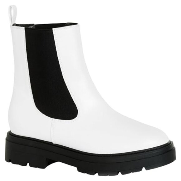 EVANS Women's Wide Fit Ankle Boot Olivia Size 11W WHITE/BLACK - Picture 4 of 5